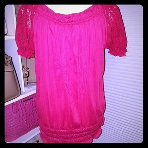 Hot Pink New Directions Size Large Ladies blouse